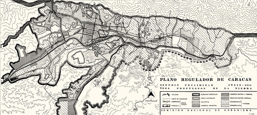 Usos propuestos del Plano Regulador de Caracas, 1951