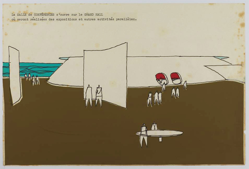 Oscar
Niemeyer, Sede del Partido Comunista Francés, foyer 