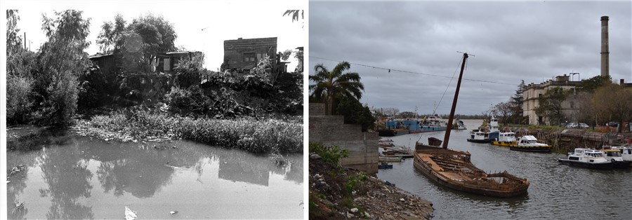  El bajo al sur.
Izquierda: Villa Fausta en 1997. Foto Archivo Diario La Capital. GentilezaMarcela Yuvone, para el Programa Espacios, Sociedades, Territorios. Derecha: ElMangrullo hoy. Foto del autor.