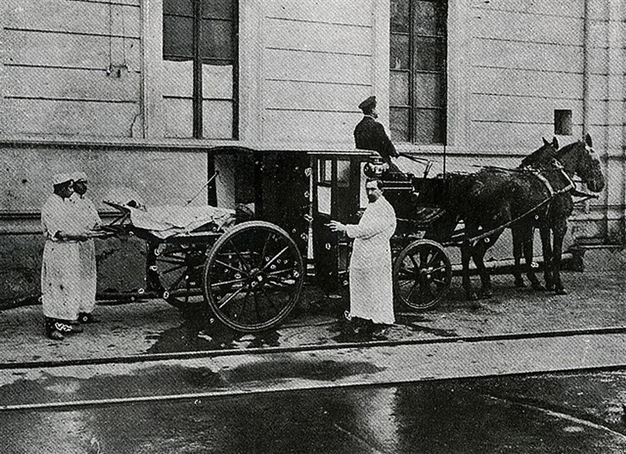 Vehículos
que circulaban durante la epidemia de 1871 en Buenos Aires. 