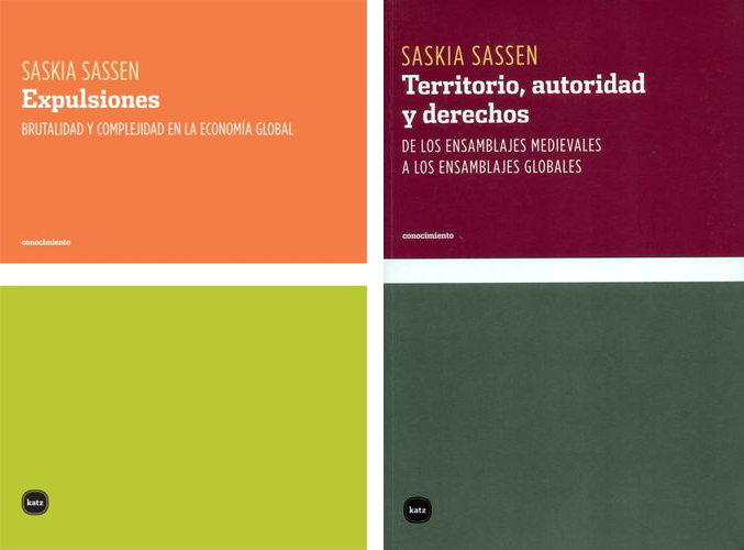 Portadas de los libros Expulsiones
(2015) y Territorios (2010) de Saskia Sassen.