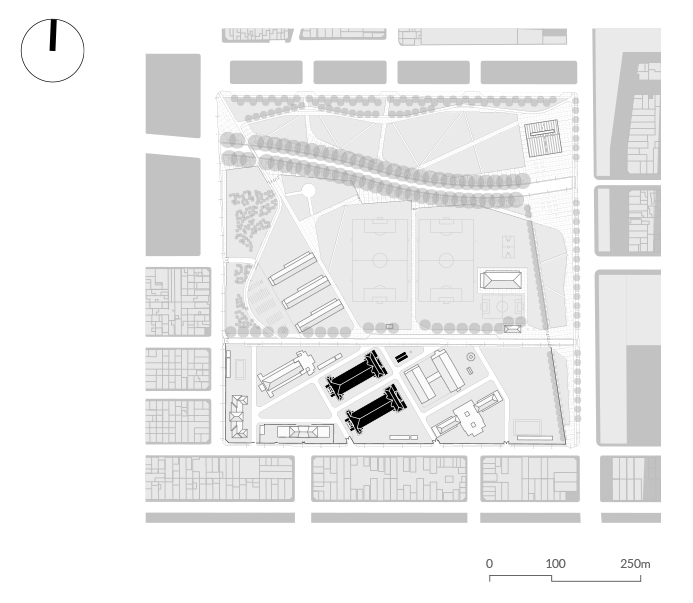 Ubicación de la
obra en la planta urbana actual