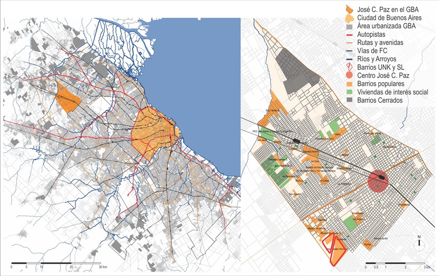 Ubicación de los barrios en el municipio y el GBA.