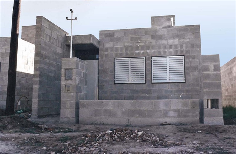 Imagen de vivienda
tipo en construcción. 