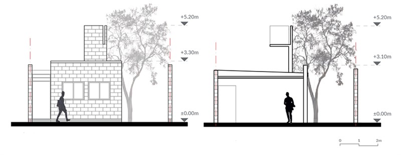 Fachada vivienda tipo | Corte 1-1

 