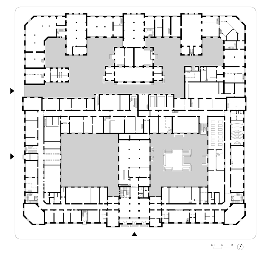 Planta baja del edificio en la actualidad.