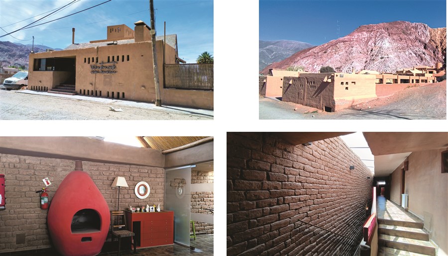 Hotel Viento Norte, Tilcara (izquierda arriba y abajo), Hotel Los Colorados
de Purmamarca (superior derecha). 