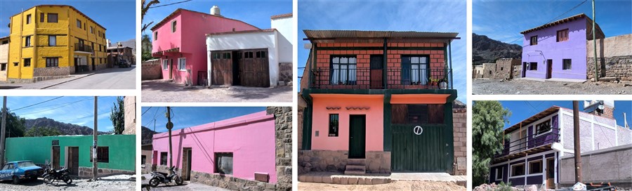 Fachadas de construcciones en la localidad de Tilcara.