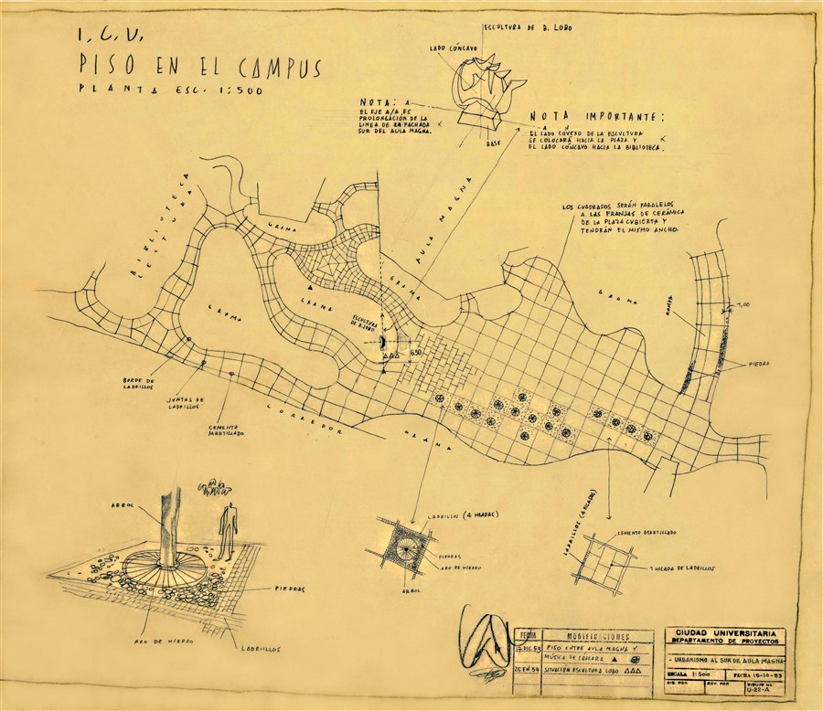 Urbanismo al sur de Aula Magna (Plano U-22-A).