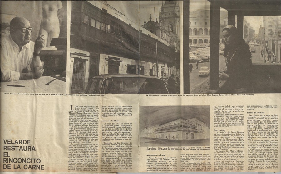 Reportaje a Héctor Velarde, años 1960 (fuente desconocida). Tomo 11.