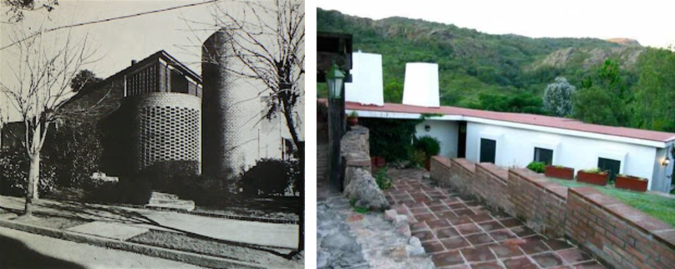 Viviendas urbanas y serranas. Dise&ntilde;o y conducci&oacute;n t&eacute;cnica Togo D&iacute;az en C&oacute;rdoba: Casa Zorzi (1977) (izq.) y Casa Cuestablanca (1970) (der.).