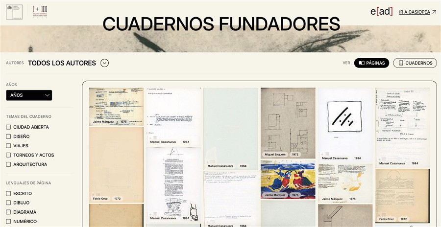 Vista principal y de cuaderno de plataforma CuadernoGrama.