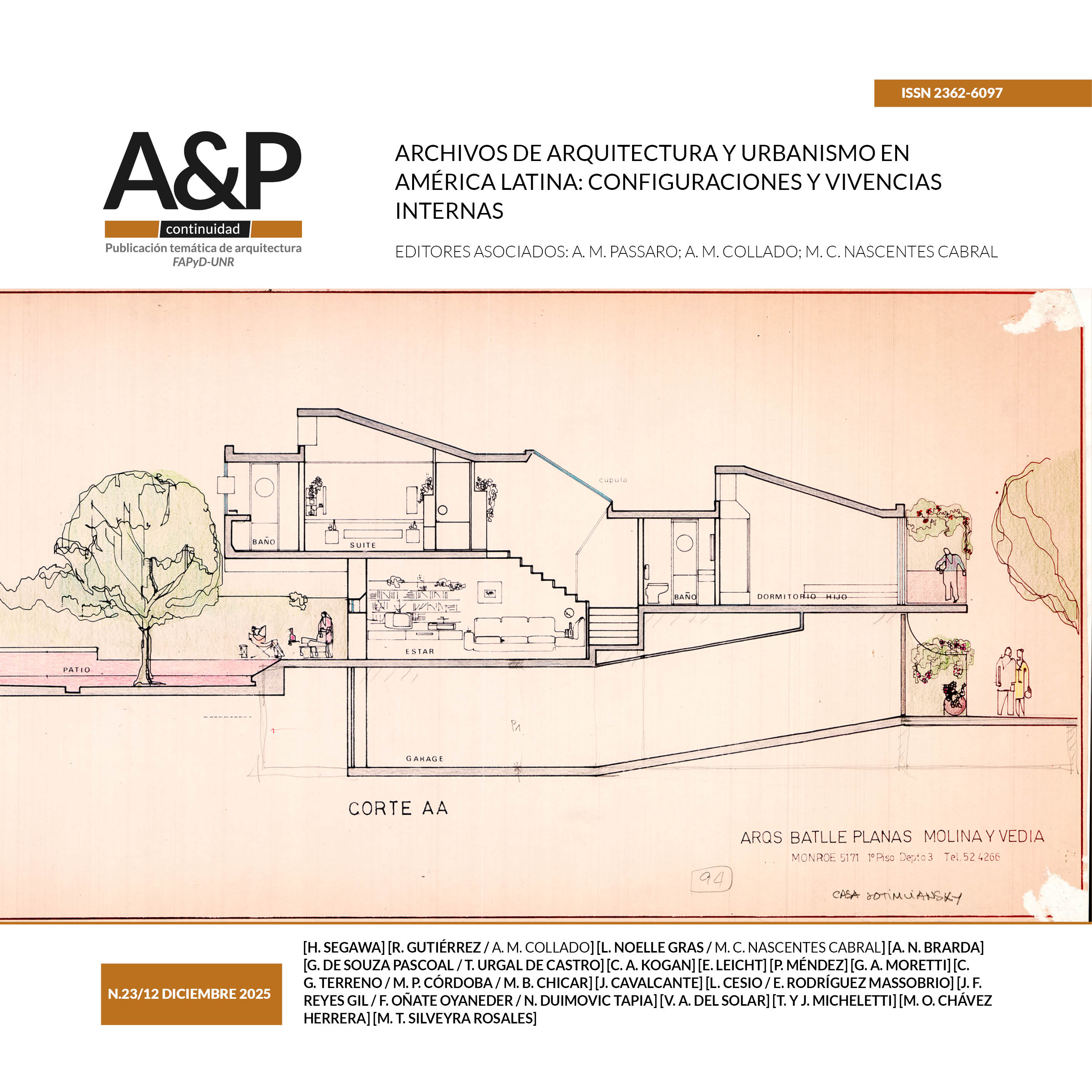 					Ver Vol. 12 Núm. 23 (2025): ARCHIVOS DE ARQUITECTURA Y URBANISMO EN AMÉRICA LATINA: CONFIGURACIONES Y VIVENCIAS INTERNAS
				
